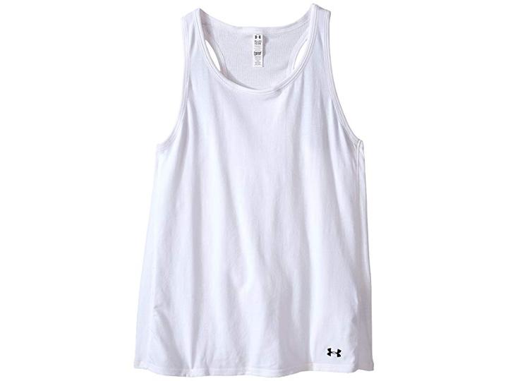 Under Armour Kids Favorite Knit Tank Top (big Kids) (white/black) Girl's Sleeveless