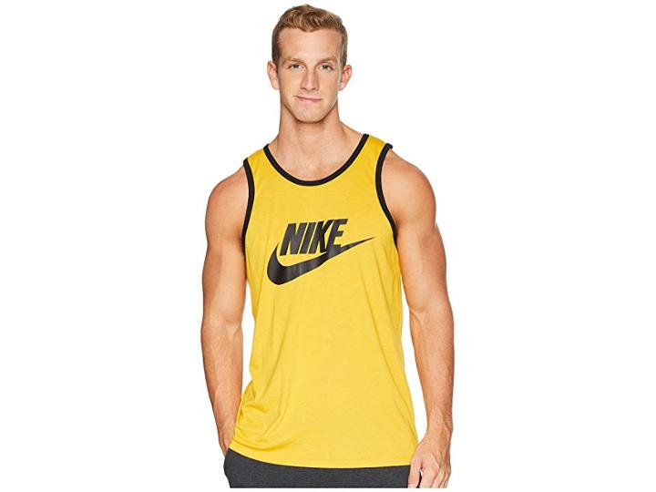 Nike Ace Logo Tank Top (yellow Ochre/black/black) Men's Sleeveless