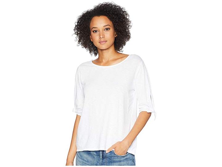 Fresh Produce Vintage Tie Sleeve Tee (white) Women's T Shirt
