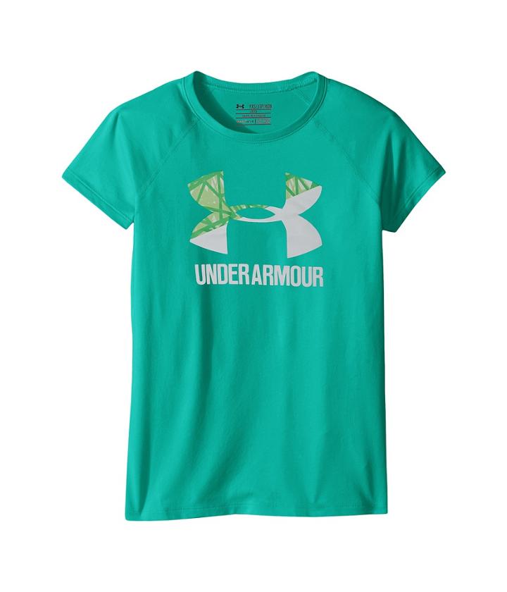 Under Armour Kids Ua Solid Big Logo Short Sleeve Tee (big Kids) (absinthe Green) Girl's T Shirt