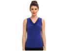 Calvin Klein Solid Drape Neck Cami (atlantis) Women's Sleeveless
