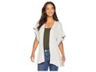 Bobeau Flutter Sleeve Cardigan (silver Cloud) Women's Sweater