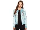 Romeo & Juliet Couture Flower Embroidered Varsity Jacket (mint) Women's Jacket