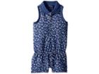 Polo Ralph Lauren Kids Floral Stretch Mesh Romper (toddler) (navy/cream Multi) Girl's Jumpsuit & Rompers One Piece