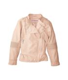 Urban Republic Kids Alice Faux Leather Moto Jacket W/ Ribbed Elbow And Peplum (little Kids/big Kids) (rose Smoke) Girl's Jacket