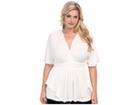 Kiyonna Afternoon On The Promenade Top (ivory) Women's Blouse