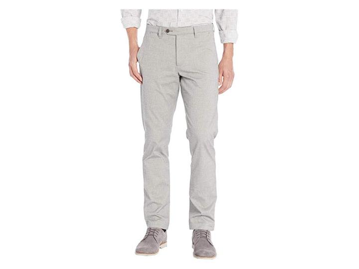 Ted Baker Volvek Mini Design Classic Fit Trousers (grey) Men's Casual Pants