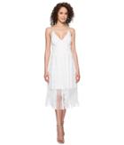 Nicole Miller Elina Burnout Fringe Party Dress (white) Women's Dress