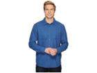 Prana Trey Long Sleeve Flannel (equinox Blue) Men's Long Sleeve Button Up