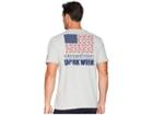 Vineyard Vines Shark Week Sharks And Stripes Pocket T-shirt (gray Hether) Men's T Shirt