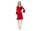 Gabby Skye Ruffle Sleeve Sweater Dress (eastern Ruby) Women's Dress