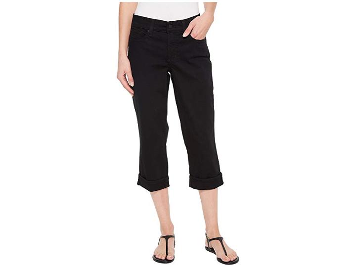 Nydj Marilyn Crop W/ Cuff In Black (black) Women's Jeans