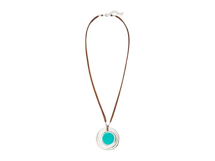 Robert Lee Morris Long Orbital Pendant Necklace (teal) Necklace