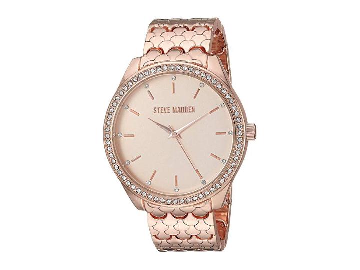 Steve Madden Textured Ladies Alloy Band Watch Smw170 (rose Gold) Watches