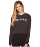 Spiritual Gangster Grateful Arch Crop Sweatshirt (vintage Black) Women's Sweatshirt