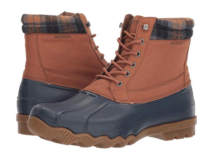 Sperry Brewster Boot Seasonal (tan/navy/plaid) Men's Shoes