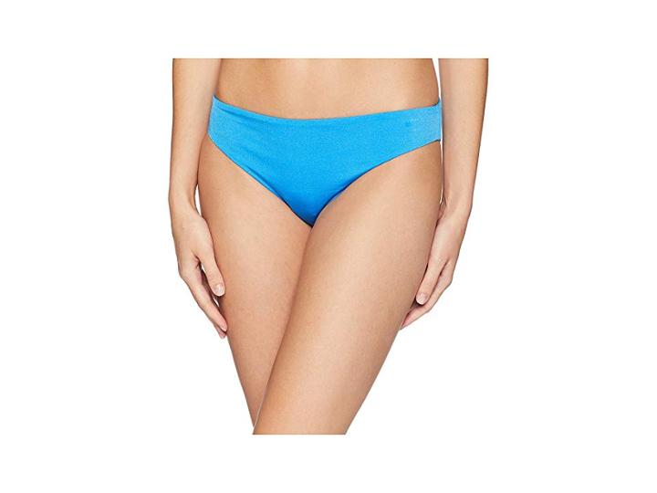 The Bikini Lab Solid Cinched Back Hipster Bikini Bottom (azul) Women's Swimwear
