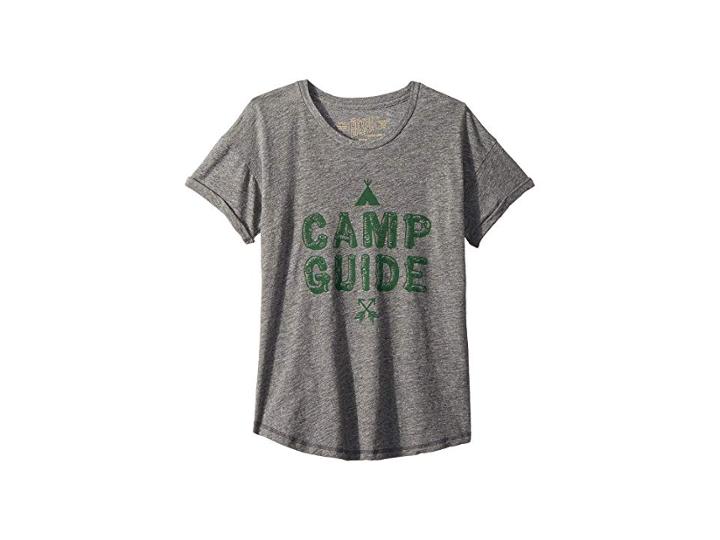 The Original Retro Brand Kids Camp Guide Mocktwist Rolled Short Sleeve Tee (big Kids) (mocktwist Heather Grey) Girl's T Shirt