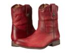 Frye Melissa Button Short (burgundy Washed Antique Pull Up) Cowboy Boots