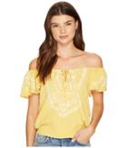 O'neill Anya Woven Top (misted Yellow) Women's Clothing