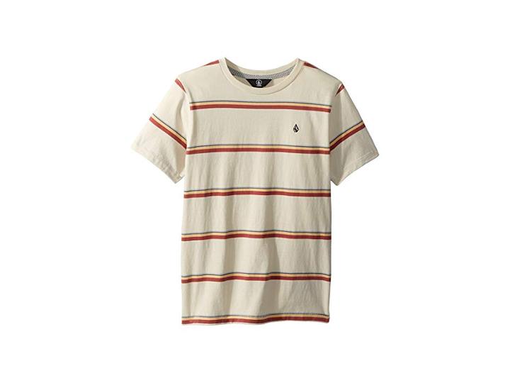Volcom Kids Sheldon Crew Tee (big Kids) (white Flash) Boy's T Shirt