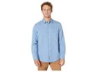 Calvin Klein Long Sleeve Cotton Linen Button Down Shirt (faded Cadet) Men's Clothing