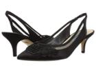 Nina Taela (black Satin Rose Applique) Women's 1-2 Inch Heel Shoes