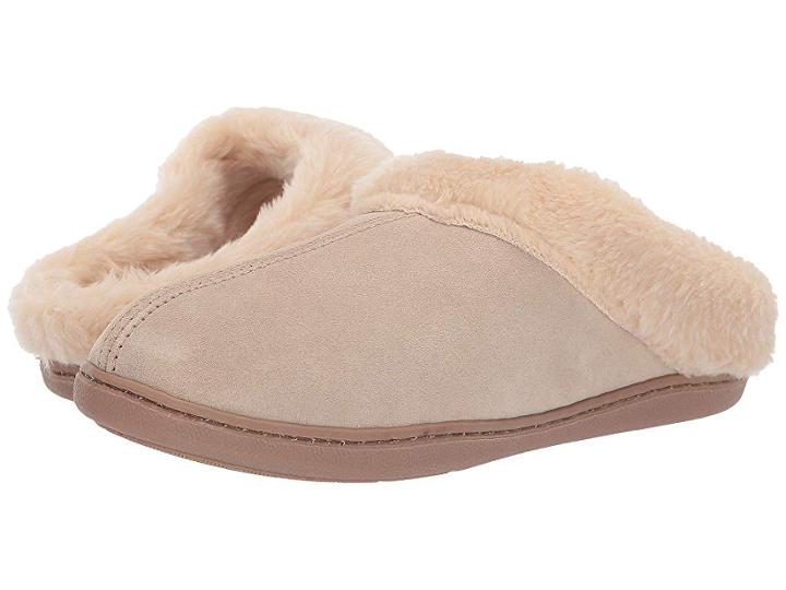Minnetonka Pile Lined Scuff (stone) Women's Shoes
