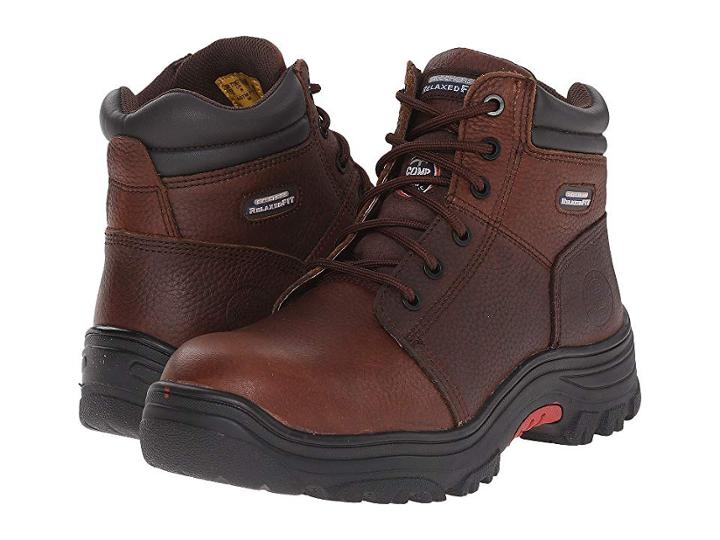 Skechers Work Burgin (dark Brown Pitstop) Men's Lace-up Boots