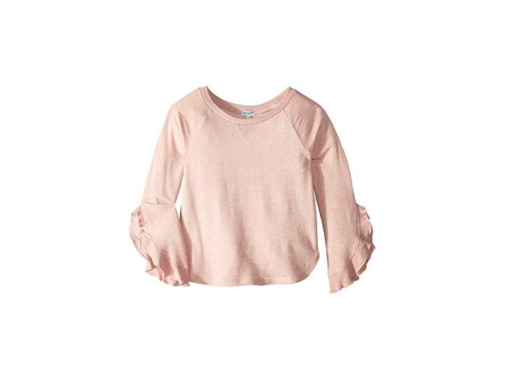 Splendid Littles Bell Sleeves Sweatshirt (big Kids) (rose Marl) Girl's Sweatshirt