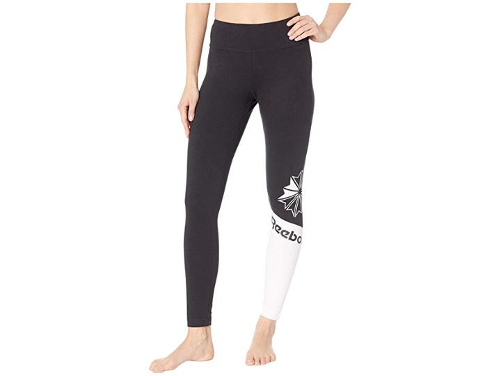 Reebok Activchill Logo Leggings (black) Women's Casual Pants