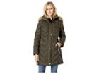 Kenneth Cole New York Chevron Multi Quilt 3/4 Down Jacket W/ Faux Fur Hood (olive) Women's Coat