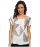 Vince Camuto Geometric Sequin Embellished Blouse (new Ivory) Women's Blouse