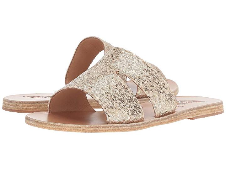 Ancient Greek Sandals Apteros (platinum/nude Micro Sequins) Women's Sandals
