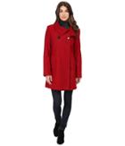 Larry Levine 3/4 D/b Wool Swing Coat (red) Women's Coat