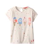 Joules Kids Cool Screenprinted T-shirt (toddler/little Kids) (cream Sprinkle Stripe) Girl's T Shirt