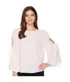 Vince Camuto Bell Sleeve Tie Cold Shoulder Blouse (pink Bliss) Women's Blouse