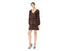Miss Me Arrow Velvet Burnout Long Sleeve Mini Dress (black) Women's Dress