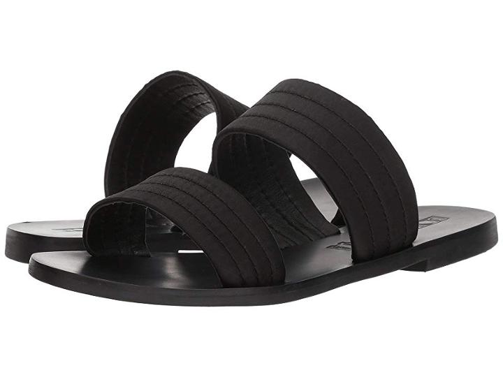 Sol Sana Scarlett Slide (black Satin) Women's Sandals