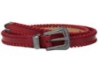 Rebecca Minkoff 18 Mm Veg Panel W/ Suede Whipstitch (scarlett/gunmetal) Women's Belts