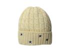 San Diego Hat Company Knh3588 Cable Knit Beanie With Star Embroidery (ivory) Beanies