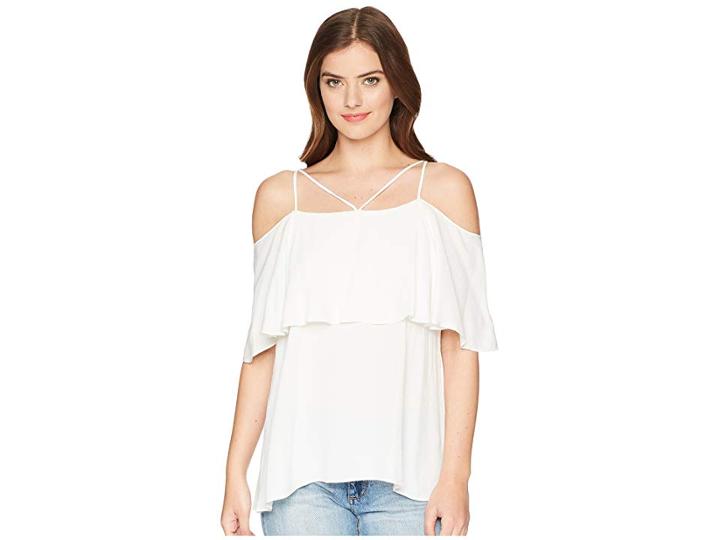 Hale Bob Lady Luxe Viscose Crepe Woven Top (ivory) Women's Clothing
