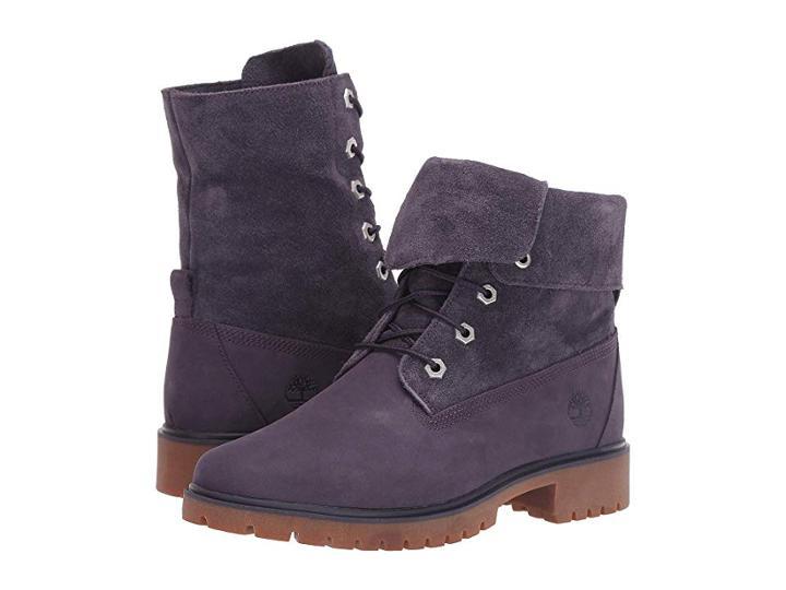 Timberland Jayne Fold Down Boot (dark Purple Nubuck) Women's Lace-up Boots