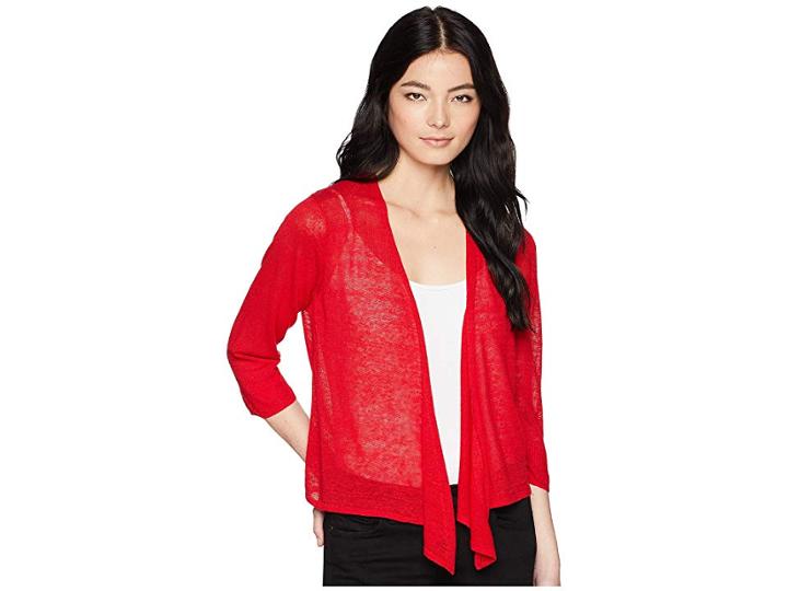 Nic+zoe Petite Four-way Cardy (red Sangria) Women's Sweater