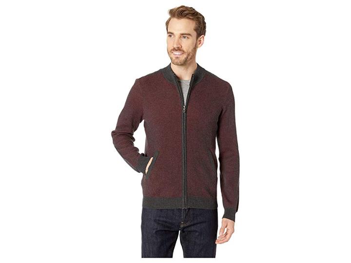 Agave Denim Beacon Long Sleeve Full Zip Sweater (charcoal) Men's Sweater