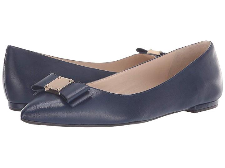 Cole Haan Tali Bow Skimmer (marine Blue Leather) Women's Shoes