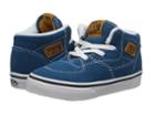 Vans Kids Half Cab (toddler) ((suede) Moroccan Blue/inca Gold) Boys Shoes