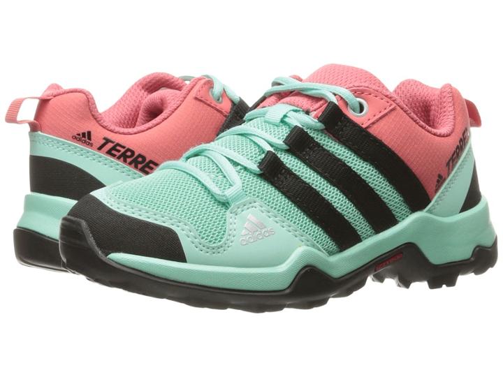 Adidas Outdoor Kids Terrex Ax2r (little Kid/big Kid) (easy Green/black/tactile Pink) Girls Shoes