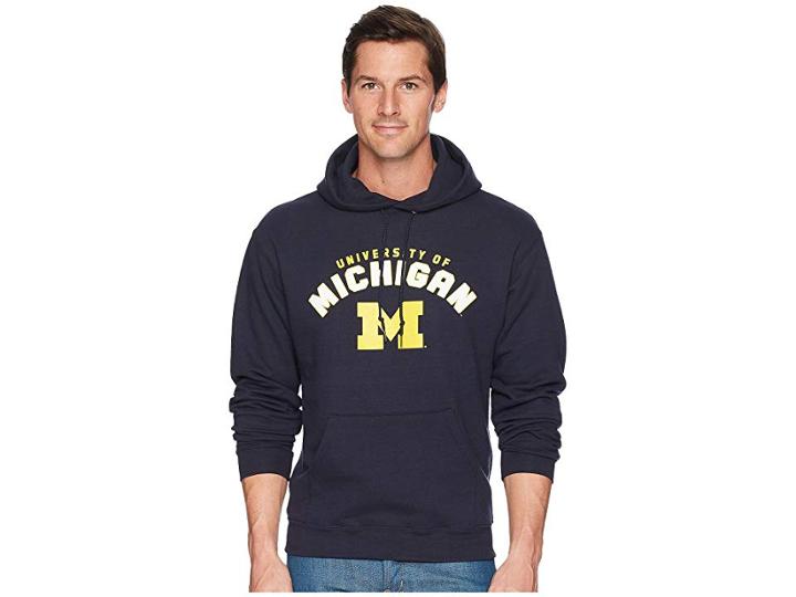 Champion College Michigan Wolverines Eco(r) Powerblend(r) Hoodie 2 (navy) Men's Sweatshirt