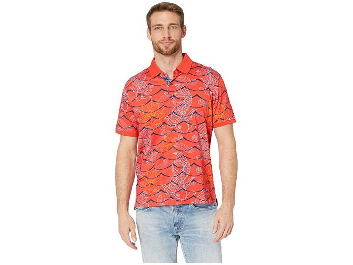 Robert Graham Koi Fish Polo (red) Men's Clothing